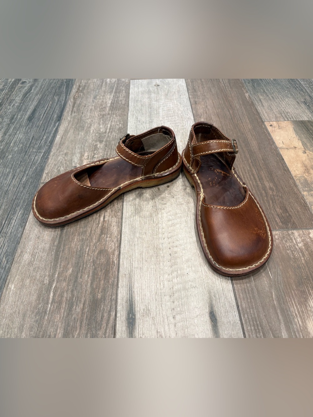 Duckfeet Himmerland Mary Jane Shoes Brown  Leather Buckle Womens Size EU 38 US 8